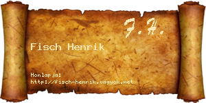 Fisch Henrik névjegykártya